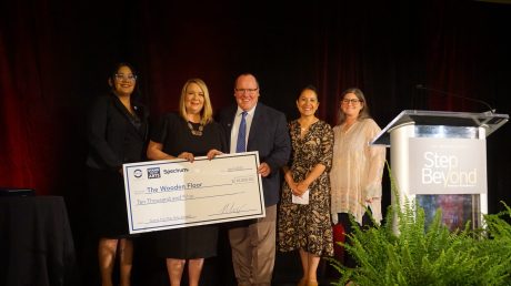 Costa Mesa, CA - Ovation and Mayor John Stephens celebrate The Wooden Floor, whose mission is to is to empower low-income youth to strengthen self-esteem, self-discipline and sense of accomplishment through dance, academic and family programs.