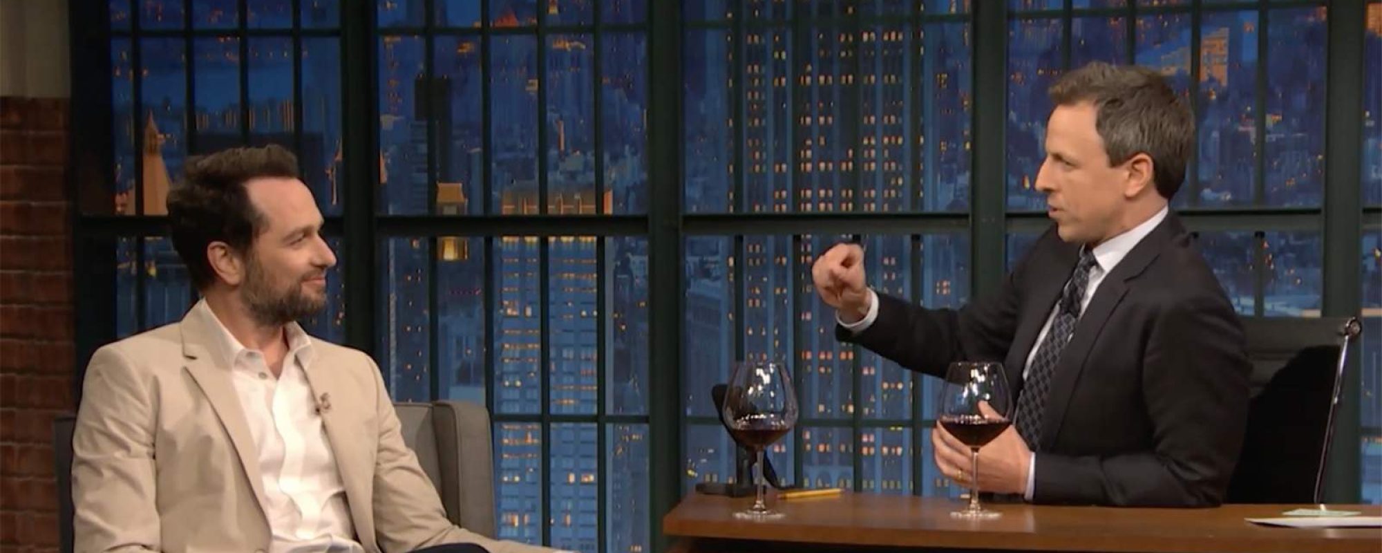 Matthew Rhys Talking The Wine Show on Late Night with Seth Meyers